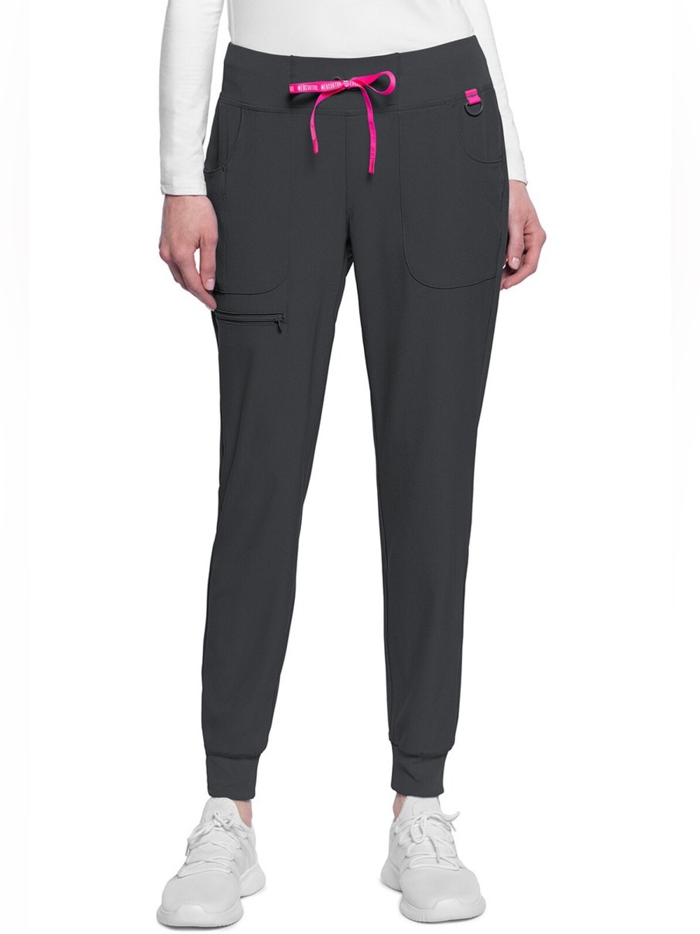 Figs Zamora High-Waisted Scrub Jogger Pants Sz S Gray/pink